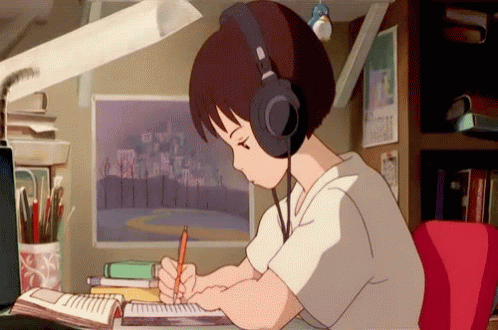 anime homework gif