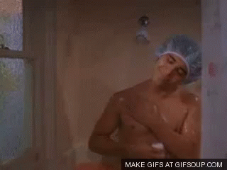 Image result for reading in the shower gif