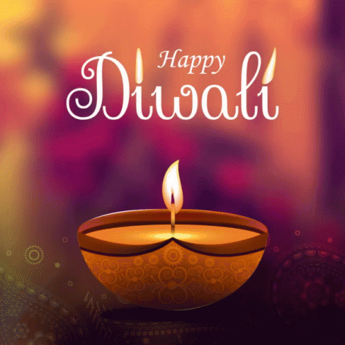 Glittering Diwali Diyas Animated GIF Images