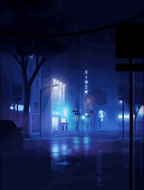 pic City Rain Gif Anime city street night gifs tenor