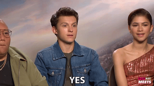 images Tom Holland And Zendaya Gif yes tom holland gif yes tomholland