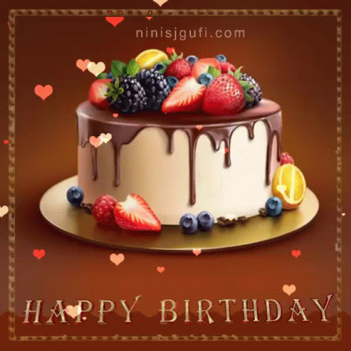 Happy Birthday Cake GIF - HappyBirthday Cake Strawberry - Discover ...