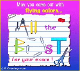 Image result for all the best for exams GIF