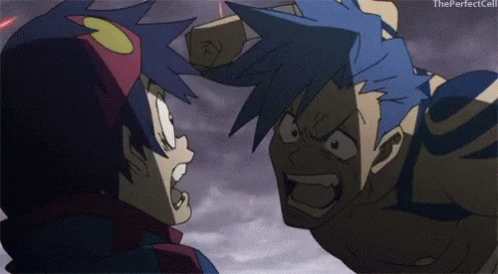 Image result for kamina punches simon gif