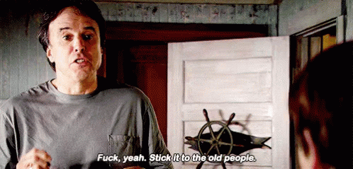 Give Em Hell GIF - KevinNealon FuckYeah Eating - Discover & Share GIFs