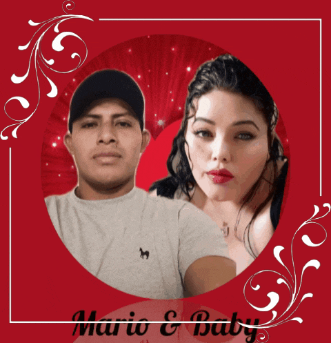 a picture of a man and a woman with the words mario & baby written below them