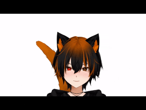 a girl with cat ears and a cat tail