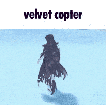 a picture of a woman with the words velvet copter written above her