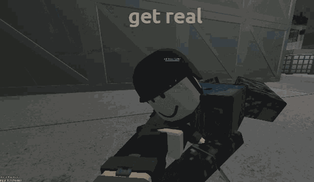 a screenshot of a video game with the words get real