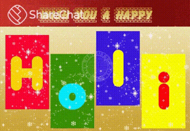 a colorful greeting card that says sharechat you are happy