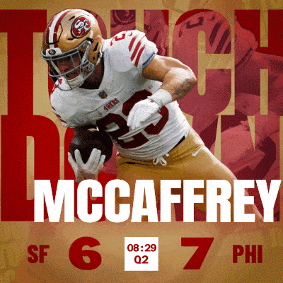 a football player named mccaffrey is running with a ball
