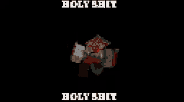 a pixel art drawing of a man in a red circle with the words bolt bit on it