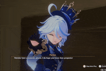 a screenshot of a video game with a character named furina