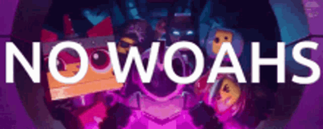 a purple background with the words nowoahs in white letters