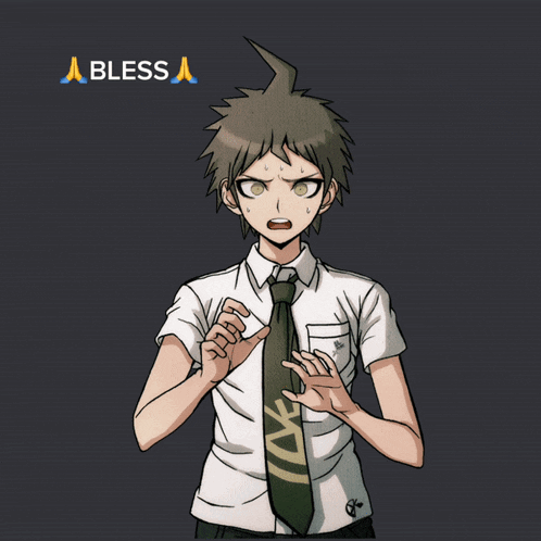 a cartoon character is surrounded by the words bless