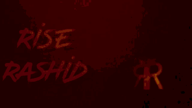 a red background with the words rise rashid