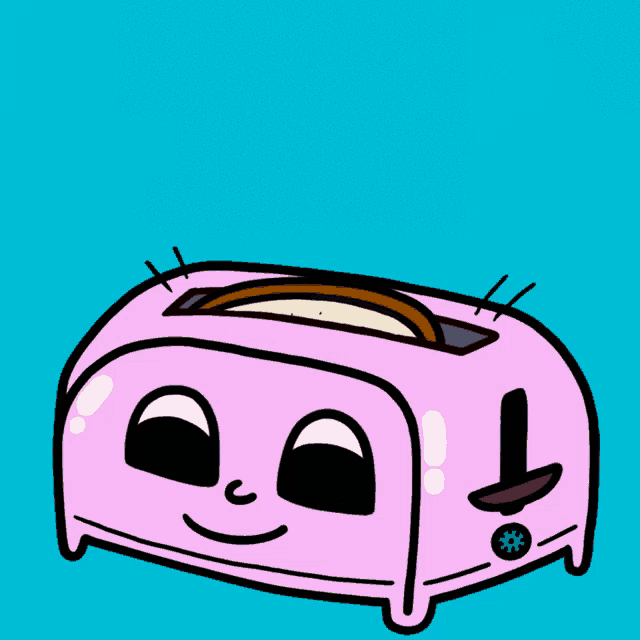 a cartoon of a toaster with a slice of bread that says rise up and go register to vote