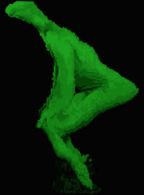 a glow in the dark image of a person 's leg
