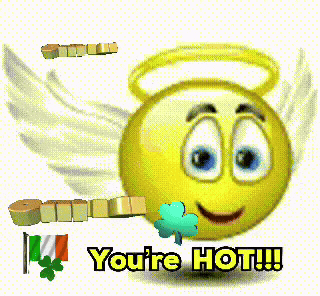 a smiley face with wings and the words you 're hot on the bottom