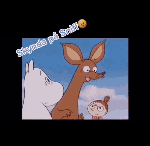 a cartoon with the words var int feg ner med dig at the top