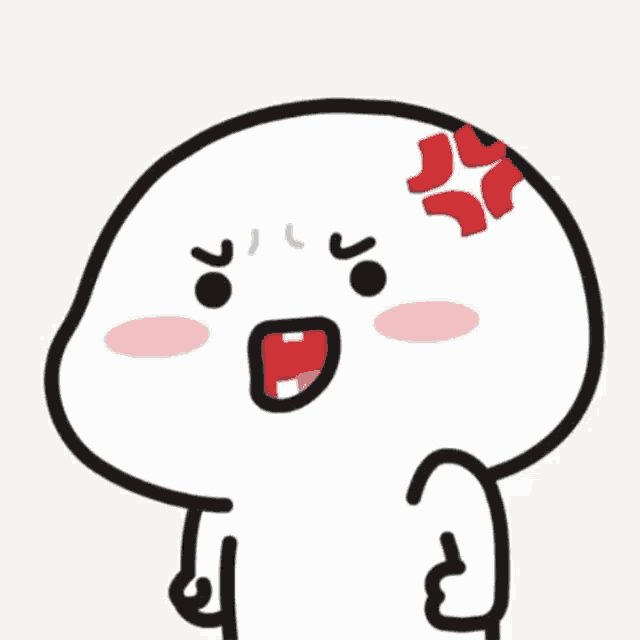 a cartoon character with a red circle on his head