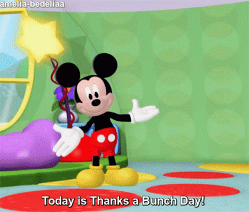 Mickey Mouse Today Is Thanks A Bunch Day GIF - Mickey Mouse Today Is Thanks A Bunch Day Thanks A Bunch Day GIFs