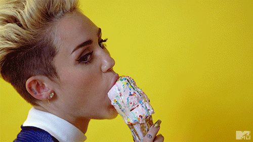 6. But You Also Know That If You Eat Something Terrible, It Won’t Matter. GIF - Miley Cyrus Ice Cream Lick GIFs
