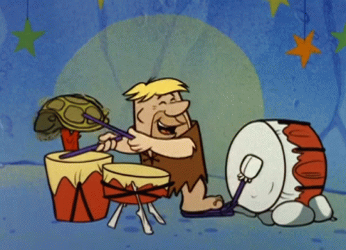 Barney Rubble The Flintstones GIF - Barney Rubble The Flintstones Playing Drums GIFs