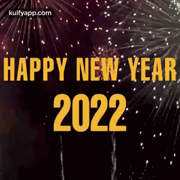 happy new year 2022 with fireworks in the background