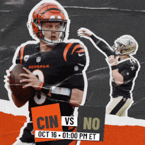 an advertisement for a football game between the bengals and saints
