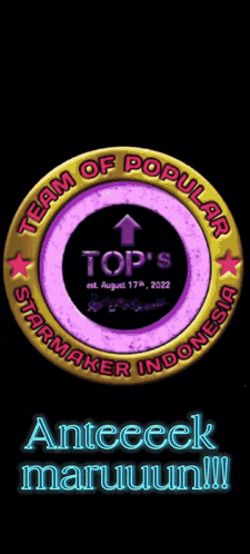 a purple and gold circle with the words team of popular on it
