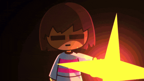 a cartoon of a girl holding a yellow object in her hand