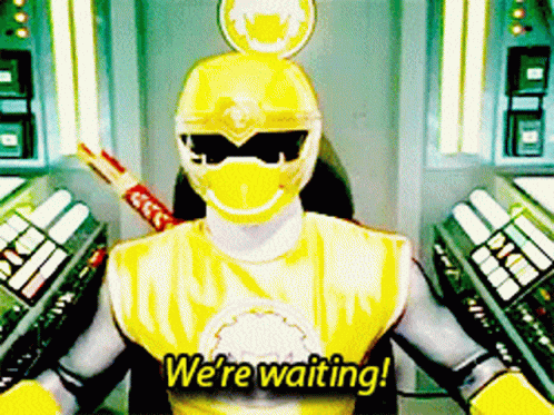 Power Rangers Yellow Ranger GIF - Power Rangers Yellow Ranger Were Waiting GIFs