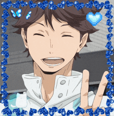 a picture of a boy in a white shirt with a blue frame around him
