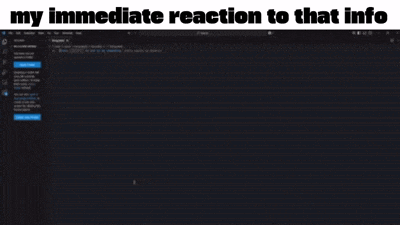 a computer screen with the words my immediate reaction to that info below it