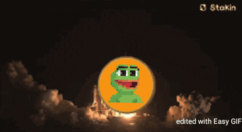a coin with a frog on it and the words edited with easy gif below it
