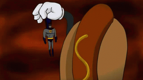 Hotdog Eats GIF - Hotdog Eats Batman GIFs