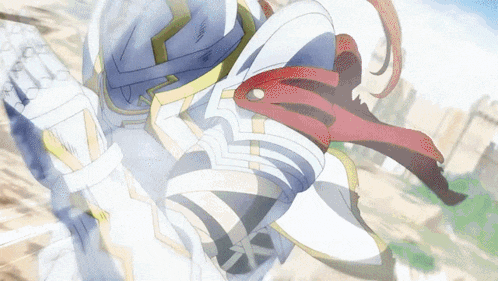 a cartoon character is flying through the air with a sword in his hand