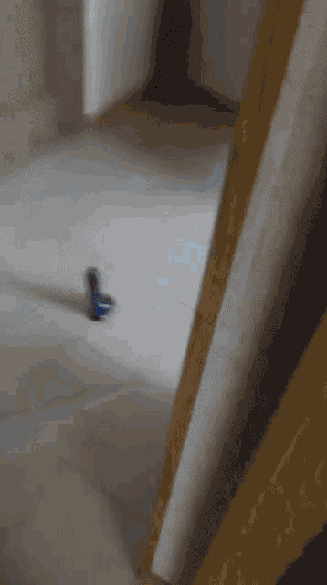 a blurred image of a person standing in a corner of a room