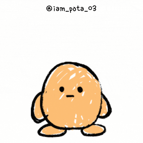 a drawing of a potato with a face and the number 03 on it