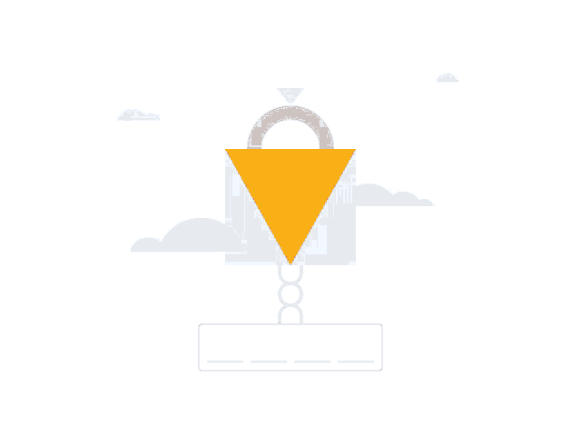 an illustration of a padlock with a yellow triangle and a keyhole