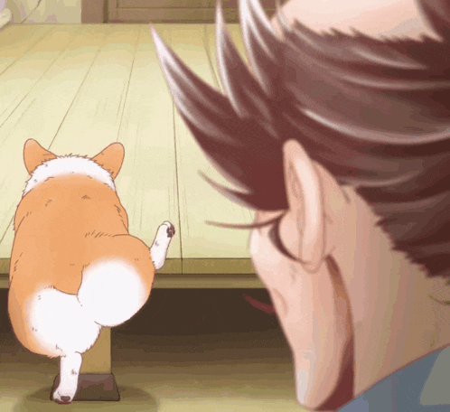 a cartoon drawing of a dog standing on its hind legs