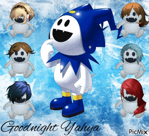a picture of a mascot that says goodnight yahiya on it