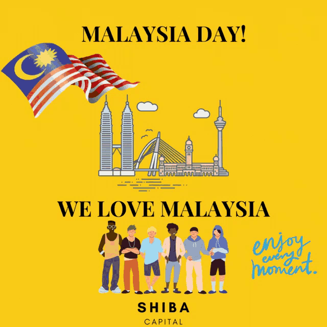 a poster for malaysia day with a group of people