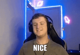 a man wearing headphones and a shirt that says nice on it
