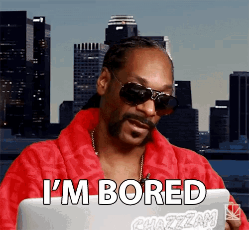 snoop dogg says i 'm bored while using a laptop