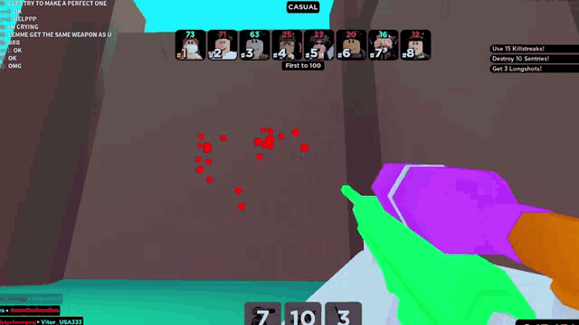 a screenshot of a video game with casual written on the top