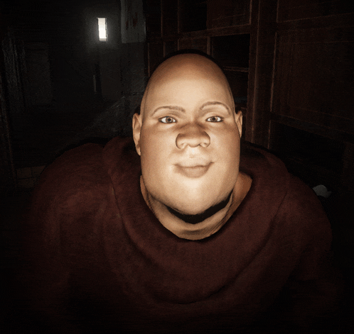 a man with a very large head and a very large nose