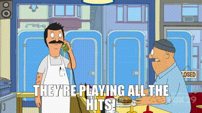 bob 's burgers is a cartoon about a man talking on a phone in a diner .