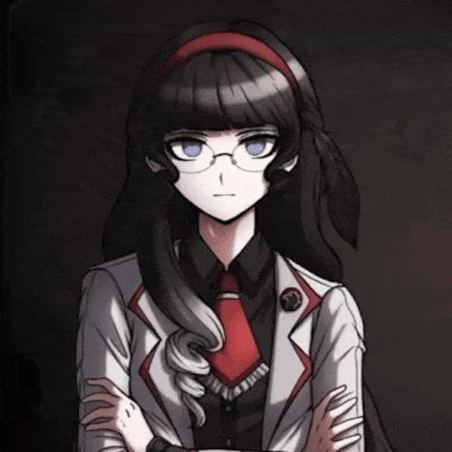 a girl with glasses and a red tie